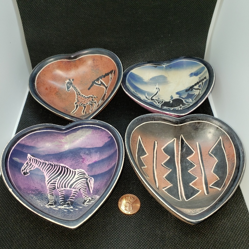 Soap/jewelry stone dish set - handmade